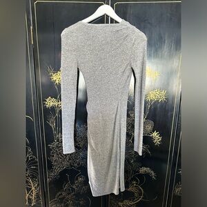 Grey dress with v-neck